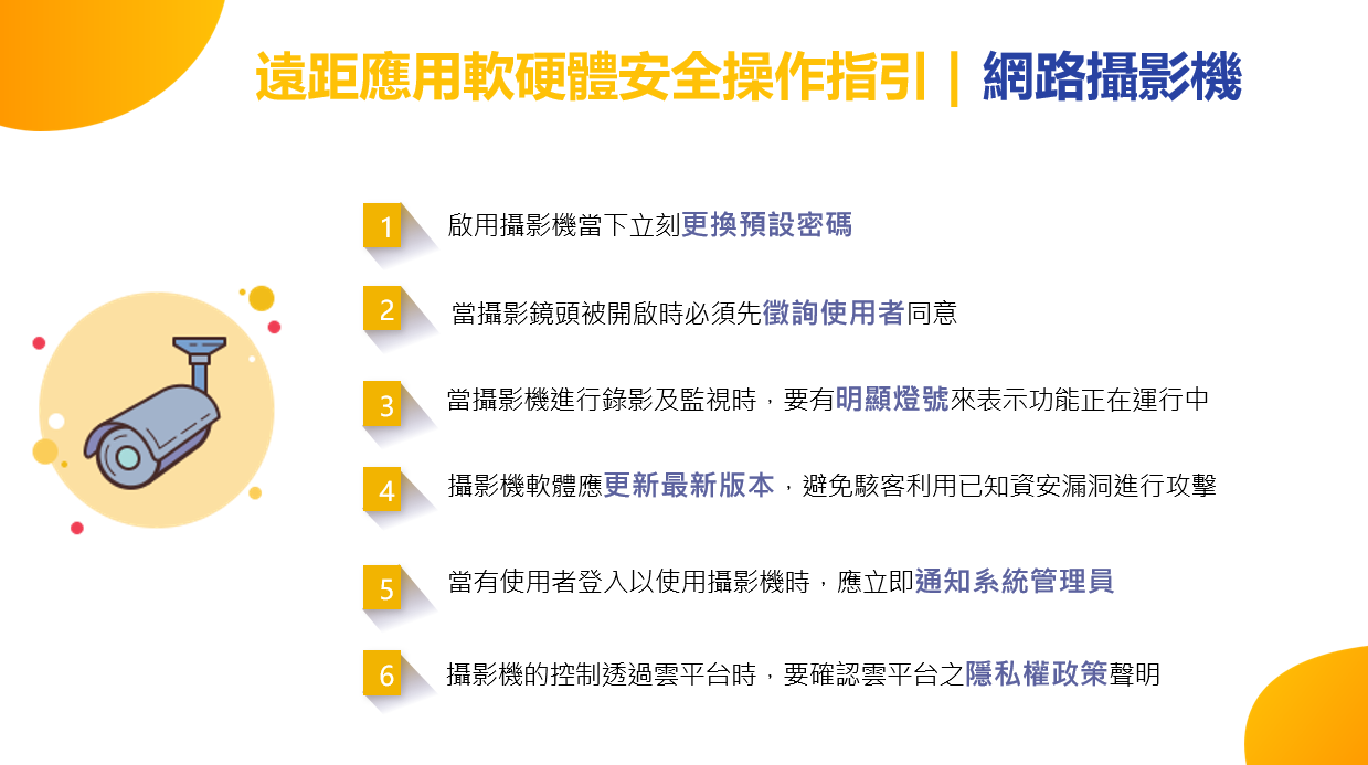 遠距應用軟硬體安全操作指引-網路攝影機