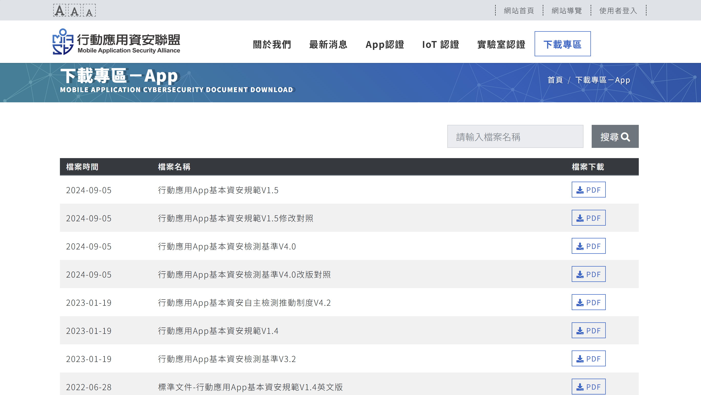 圖片說明:行動應用APP檢測制度規範文件示意圖
